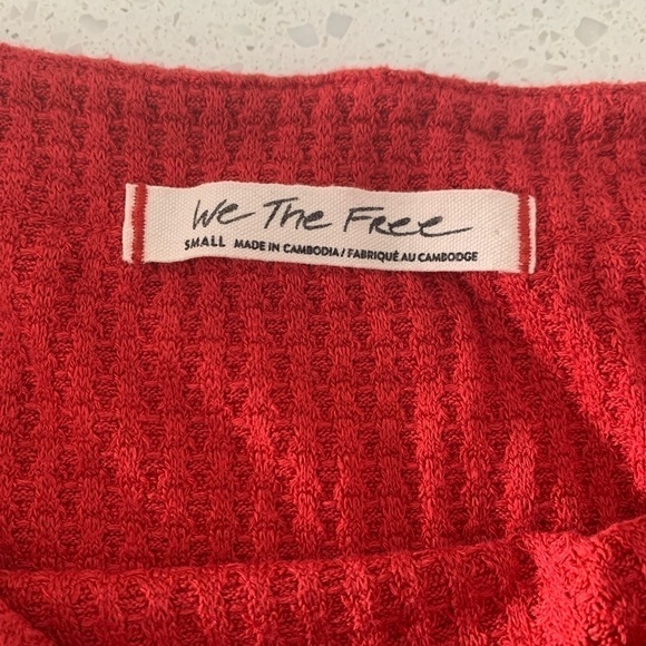 FREE PEOPLE oversized thermal knit vintage top size S - Picture 9 of 16